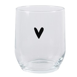 Clayre & Eef Water Glass Heart 300 ml Transparent Glass