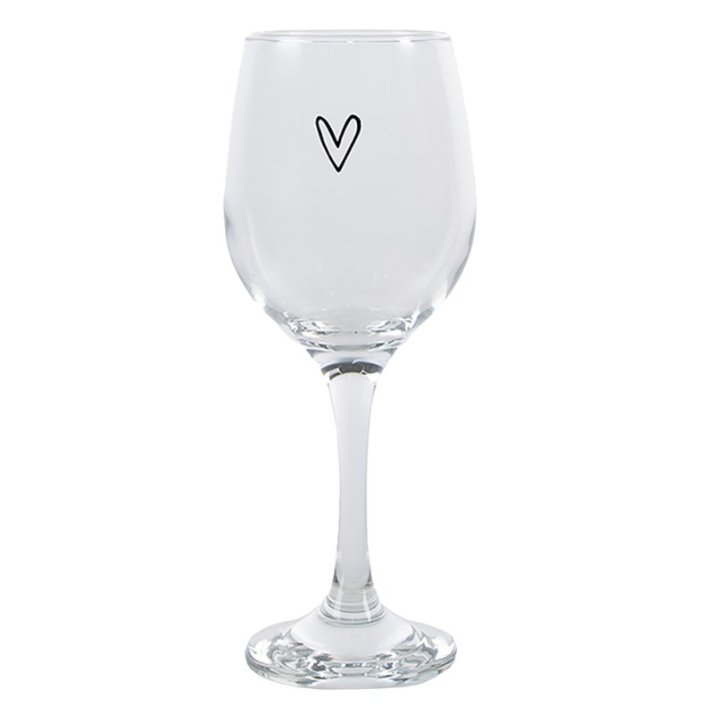 Clayre & Eef Verre à vin Coeur 250 ml Transparent Verre