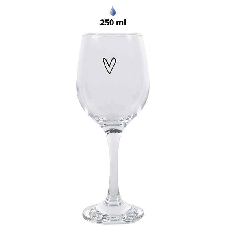 Clayre & Eef Verre à vin Coeur 250 ml Transparent Verre