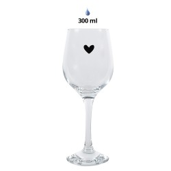 Clayre & Eef Wine Glass Heart 300 ml Transparent Glass