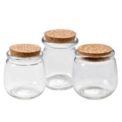 Clayre & Eef Pot de stockage Ø 8x9 cm Transparent Verre