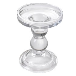 Clayre & Eef Candle holder Ø 9x11 cm Transparent Glass