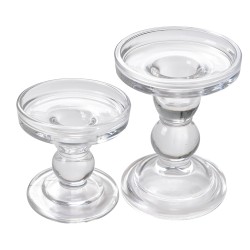 Clayre & Eef Candle holder Ø 9x9 cm Transparent Glass