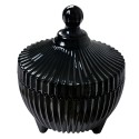 Clayre & Eef Glass Jar Ø 9x12 cm Black Glass