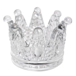 Clayre & Eef Porte-bougie Couronne Ø 7x5 cm Transparent Verre