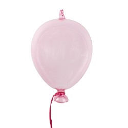 Clayre & Eef Decorazione pendente Palloncino Ø 10x17 cm Rosa Vetro