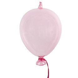 Clayre & Eef Décoration pendentif Ballon Ø 14x21 cm Rose Verre