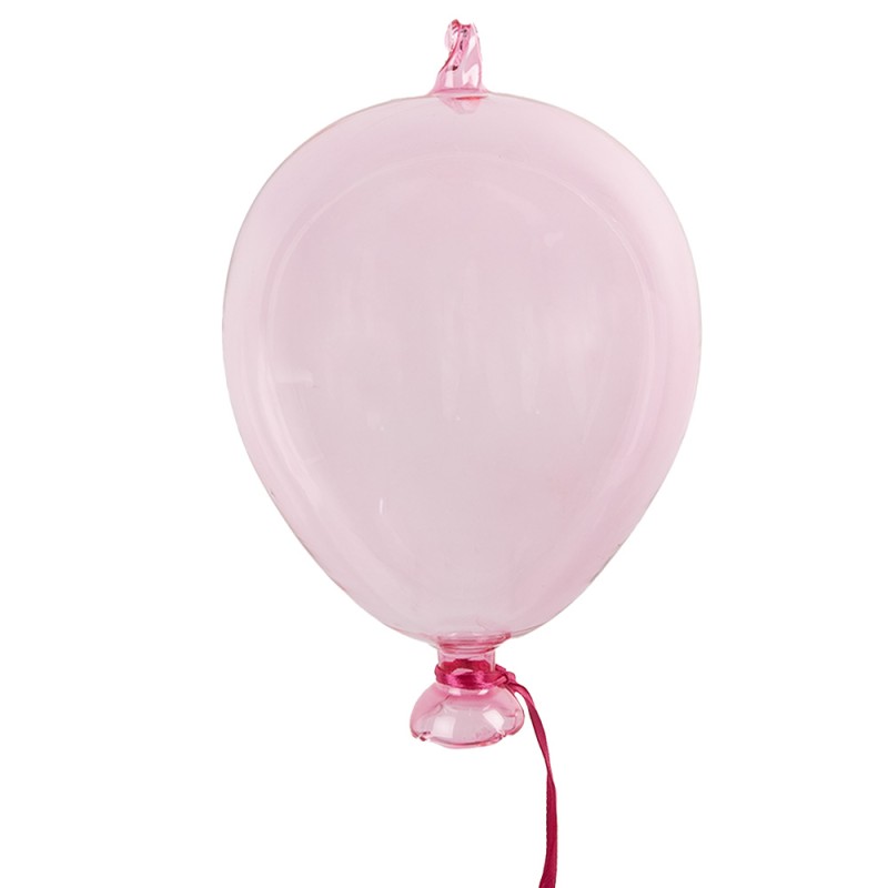 Clayre & Eef Decorazione pendente Palloncino Ø 14x21 cm Rosa Vetro