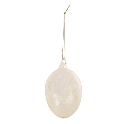 Clayre & Eef Pendentif de Pâques Œuf Ø 6x10 cm Jaune Verre