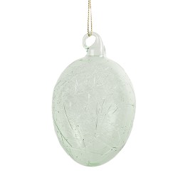 Clayre & Eef Ciondolo di Pasqua Uovo Ø 6x10 cm Verde Vetro