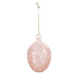 Clayre & Eef Easter Pendant Egg Ø 6x9 cm Pink Glass