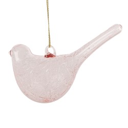 Clayre & Eef Hanger Vogel 11 cm Roze Glas