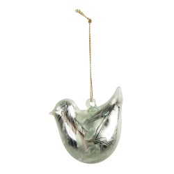 Clayre & Eef Pendant Bird 7 cm Green Glass