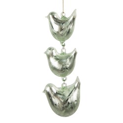 Clayre & Eef Pendentif Oiseaux 16 cm Vert Verre