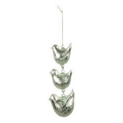 Clayre & Eef Hanger Vogels 16 cm Groen Glas