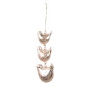 Clayre & Eef Pendentif Oiseaux 16 cm Beige Verre