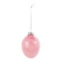 Clayre & Eef Ciondolo di Pasqua Uovo Ø 6x9 cm Rosa Vetro