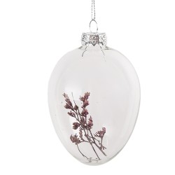 Clayre & Eef Pendentif de Pâques Ø 7x10 cm Transparent Verre