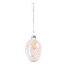 Clayre & Eef Easter Pendant Egg Ø 5x8 cm Transparent Glass