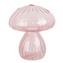 Clayre & Eef Decoratie Beeld Paddenstoel Ø 13x15 cm Roze Glas