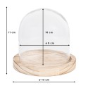 Clayre & Eef Stolp  Ø 13x11 cm Bruin Hout Glas Rond