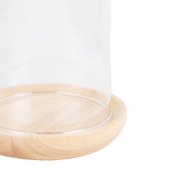 Clayre & Eef Stolp  Ø 13x16 cm Bruin Hout Glas Rond