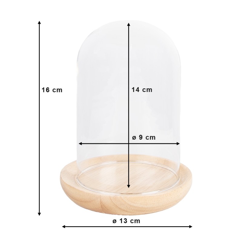 Clayre & Eef Stolp  Ø 13x16 cm Bruin Hout Glas Rond