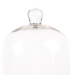 Clayre & Eef Cloche Ø 15x21 cm Transparent Glass Wood Round