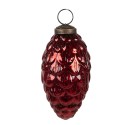 Clayre & Eef Christmas Bauble Set of 6 Ø 7/6/5 cm Red Glass