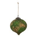 Clayre & Eef Christmas Bauble Set of 4 Ø 13x13 cm Brown Green Glass