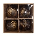 Clayre & Eef Christmas Bauble Set of 4  Ø 15x15 cm Gold colored Glass