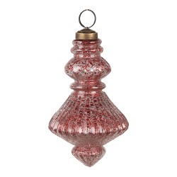 Clayre & Eef Kerstbal Set van 4  Ø 8x15 cm Rood Glas