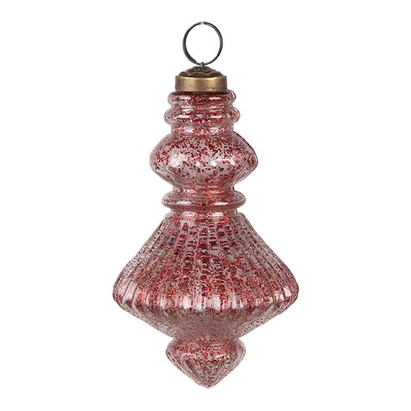 Clayre & Eef Weihnachtskugel 4er Set  Ø 8x15 cm Rot Glas