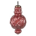 Clayre & Eef Kerstbal Set van 4  Ø 8x15 cm Rood Glas