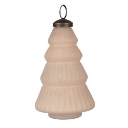 Clayre & Eef Weihnachtskugel Ø 7x13 cm Beige Glas