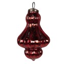 Clayre & Eef Christmas Bauble Ø 9x14 cm Red Glass