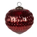 Clayre & Eef Christmas Bauble Ø 13x13 cm Red Glass