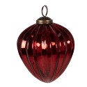 Clayre & Eef Boule de Noël Ø 9x11 cm Rouge Verre