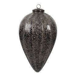 Clayre & Eef Boule de Noël Ø 17x26 cm Noir Verre