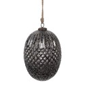 Clayre & Eef Christmas Bauble Ø 17x25 cm Black Glass