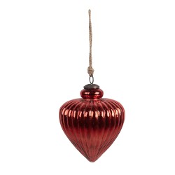 Clayre & Eef Boule de Noël Ø 13x17 cm Rouge Verre