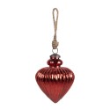 Clayre & Eef Kerstbal Ø 10x13 cm Rood Glas