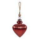 Clayre & Eef Boule de Noël Ø 10x12 cm Rouge Verre