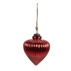 Clayre & Eef Boule de Noël Ø 17x20 cm Rouge Verre