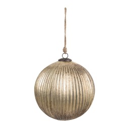 Clayre & Eef Christmas Bauble Ø 20x20 cm Gold colored Glass