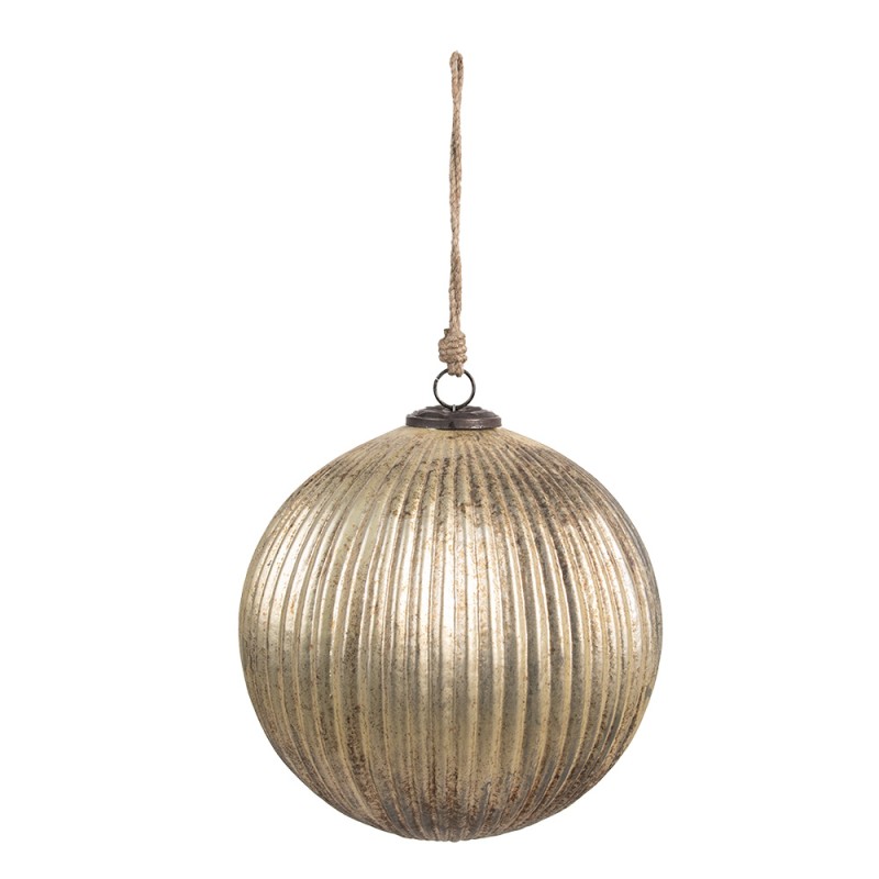 Clayre & Eef Christmas Bauble Ø 20x20 cm Gold colored Glass