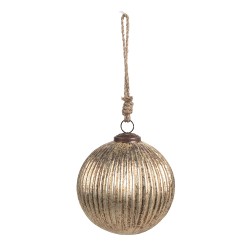 Clayre & Eef Weihnachtskugel Ø 10 cm Goldfarbig Glas