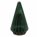 Clayre & Eef Kerstdecoratie met LED-verlichting Kerstboom Ø 11x19 cm Groen Glas