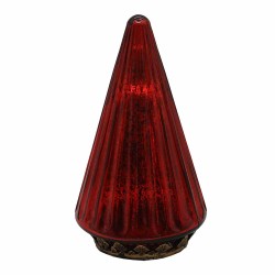Clayre & Eef Décoration de Noël avec éclairage LED Sapins de Noël Ø 11x19 cm Rouge Verre