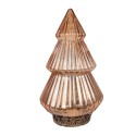 Clayre & Eef Decorazione natalizia con illuminazione a LED Albero di Natale Ø 13x23 cm Color rame Vetro